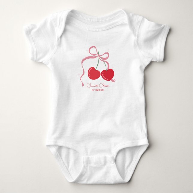 Body Cerise sur le dessus Ruban Rose Anniversaire (Devant)