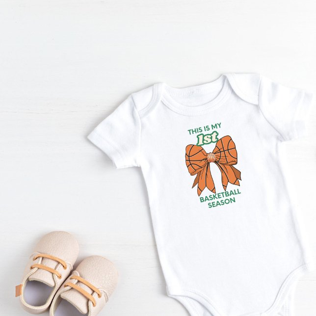 Body C'est ma première saison de basket-ball (This is my first basketball season baby bodysuit)