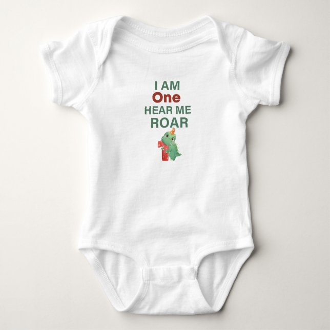 Body C'est mon anniversaire bébé T-Rex Je rugis Anniver (Devant)