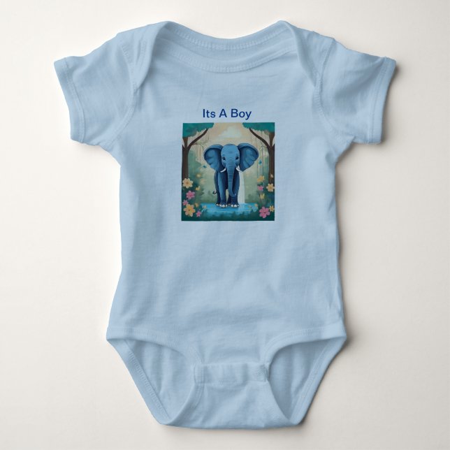 Body C'est un garçon éléphant bleu bébé, (Devant)