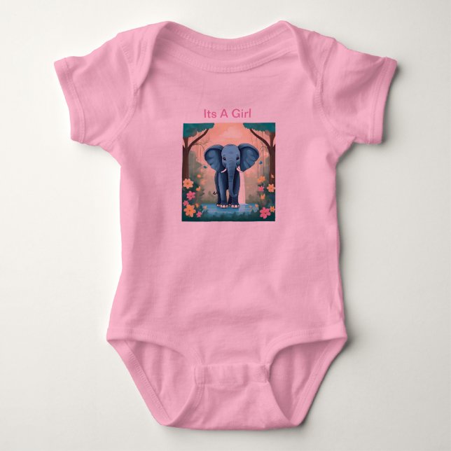 Body C'Est Une Fille Bleue Baby Elephant, (Devant)