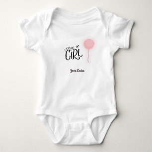 Body C'est une fille rose ballon personnalisé