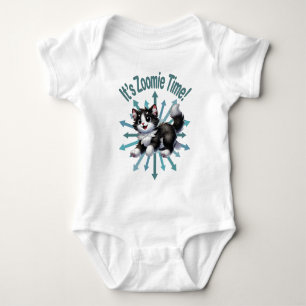 Body C'est Zoomie Time Cute Black & White Cat