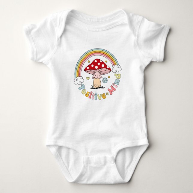 Body Champignon Boho Hippie Rétro Positif  (Devant)
