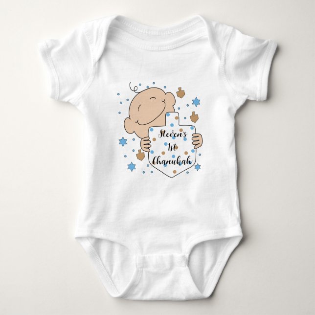 Body Chanukah Baby Blue Baby Bodysuit (Devant)