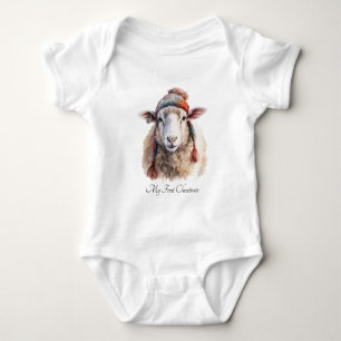 Body Chapeau d'hiver Mouton de Noël Texte personnalisé