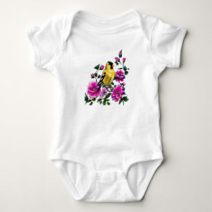 Body Chardonneret entouré de roses sauvages roses Iowa