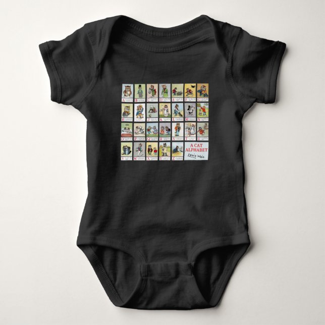 Body Chat Alphabet, Louis Wain Baby Bodysuit (Devant)