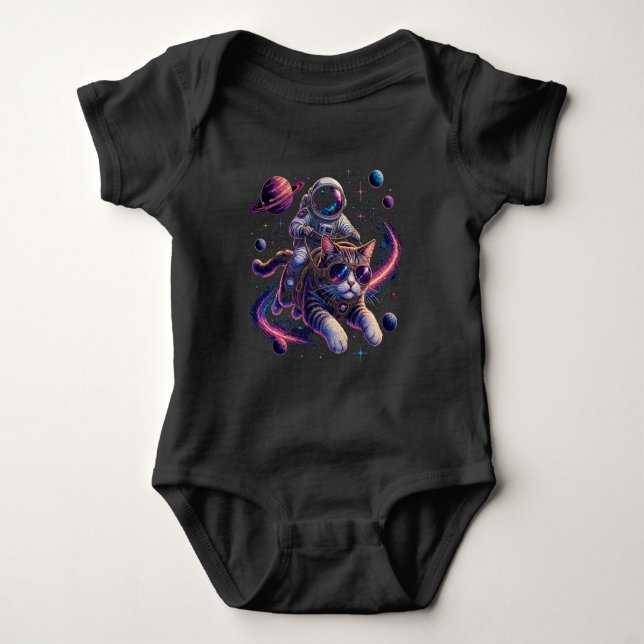Body Chat astronaute chevauchant à travers l'espace (Devant)