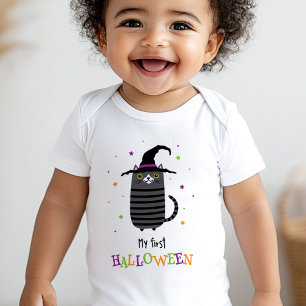Body Chat avec casquette sorcier Mon premier Halloween