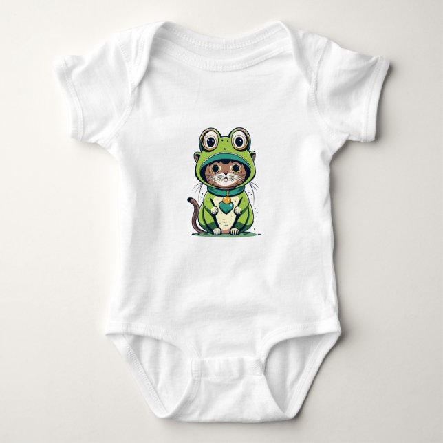 Body Chat bébé mignon avec Casquette de grenouille (Devant)