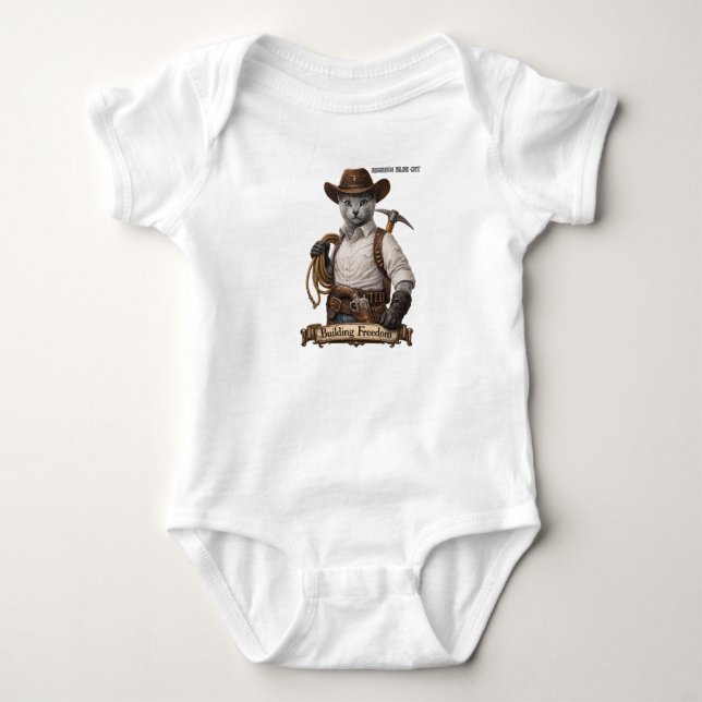 Body Chat Cowboy Bleu Russe – Construire la Liberté (Devant)