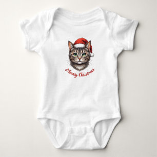 Body Chat de Noël mignon personnalisé avec chapeau de P