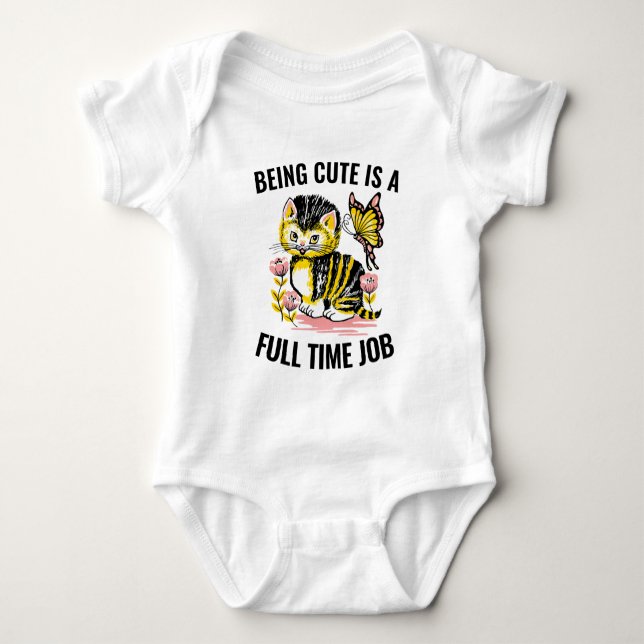Body Chat drôle Tee - shirt CUTE Kitten Enfants Petits  (Devant)