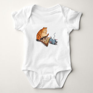 Body Chat et souris Jouer aux échecs Baby Bodysuit Amus