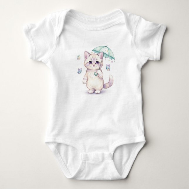 Body Chat Kawaii sous parapluie, par Natasha Us   (Devant)