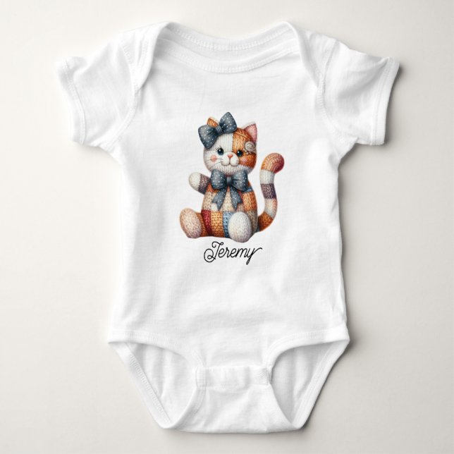 Body Chat souriant patchwork mignon (Devant)