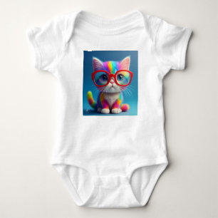 Body Chaton arc-en-ciel portant des lunettes-46568