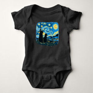 Body Chats mignons Starry Nuit Van Gogh Père Mère Fils