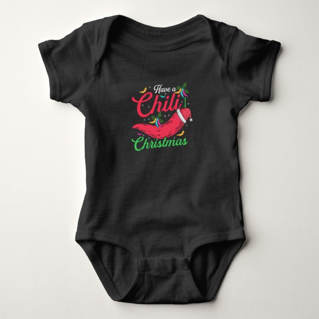 Body Chaud Chili Pepper Design de Noël, Unisex (Devant)