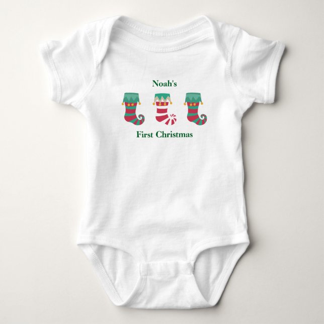 Body Chaussettes de premier Noël de bébé (Devant)