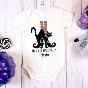 Body Chaussures en sorcière blanche Halloween Chat noir