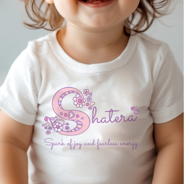 Body Chemise avec monogramme S et nom de fille Shatera  (Créateur téléchargé)