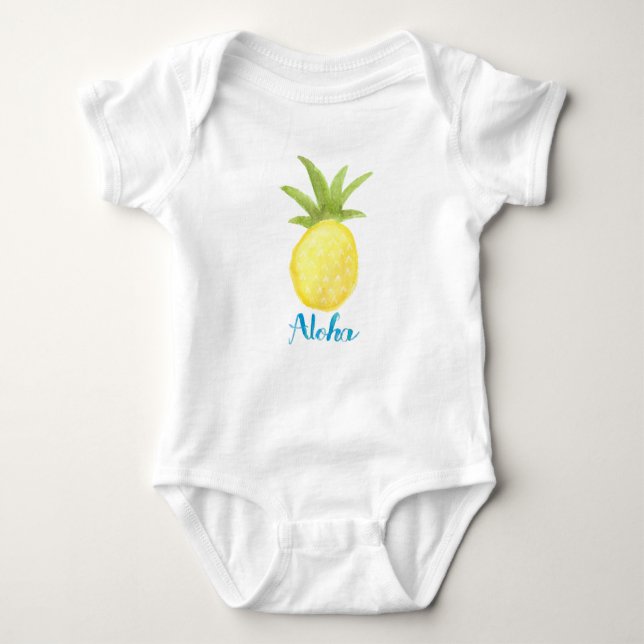 Body Chemise bébé Aloha Pineappa Aquarelle (Devant)
