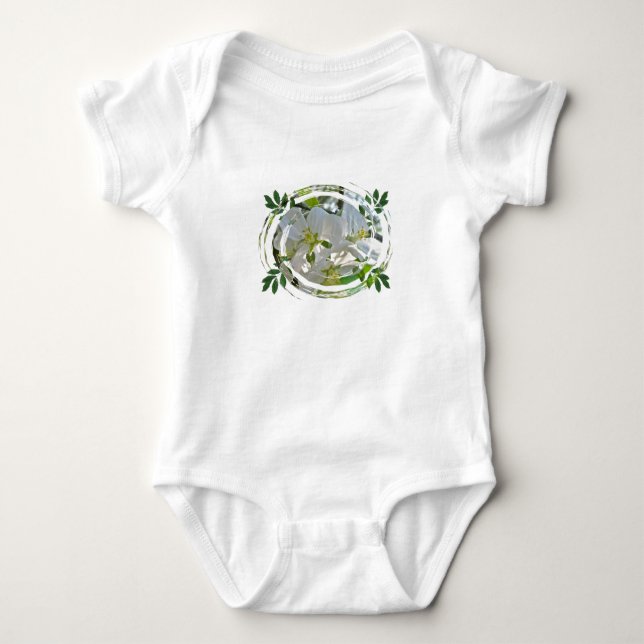 Body Chemise bébé bébé en fleurs de pomme (Devant)