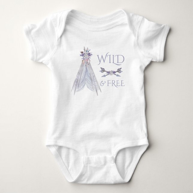 Body Chemise bébé fille Boho Teepee tribale (Devant)