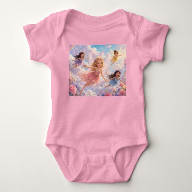 Body Chemise Bébé Fille Sourires Arc-en-ciel (Devant)
