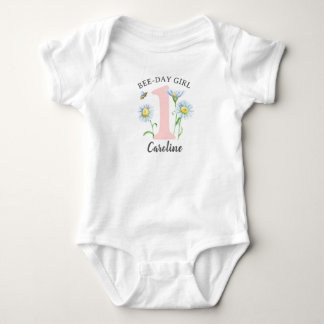 Body Chemise/Bodysuit Fille Bee-Day avec Rose et Margue