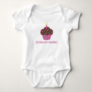 Body Chemise brun chocolat et rose de petit gâteau