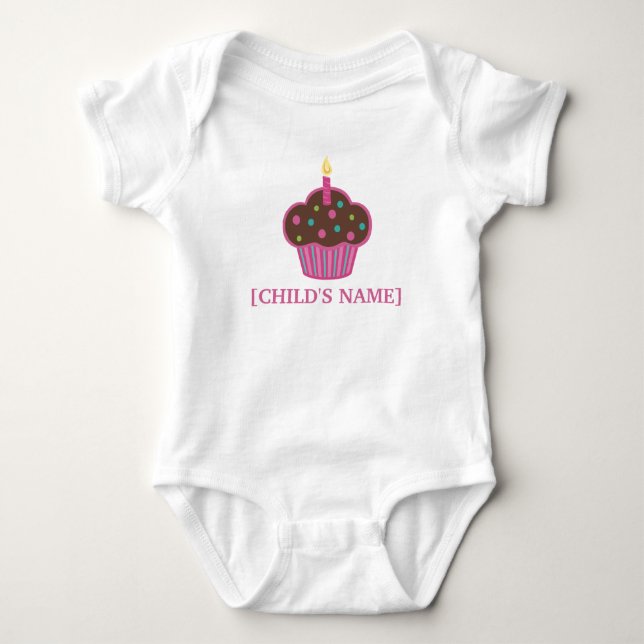 Body Chemise brun chocolat et rose de petit gâteau (Devant)