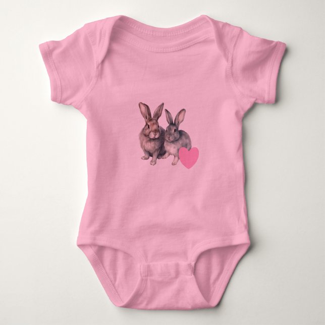 Body Chemise d'amour de bébé lapin (Devant)