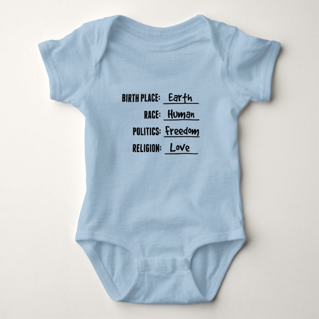BODY CHEMISE DE BÉBÉ DE LA TERRE DE LIEU DE NAISSANCE (Devant)