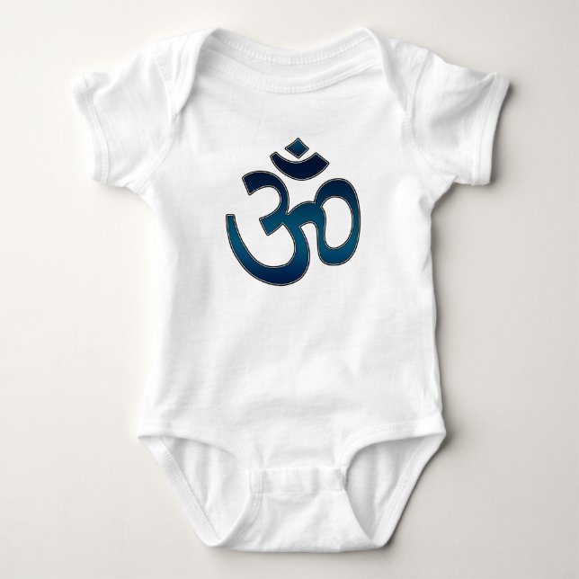 Body Chemise de bébé, symbole d'ohm, bleu (Devant)