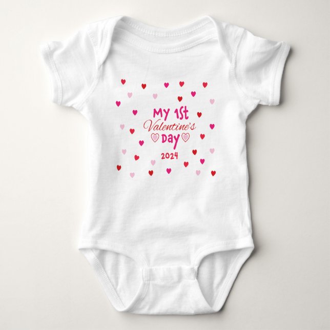 Body Chemise de Jour des Valentines pour le premier béb (Devant)
