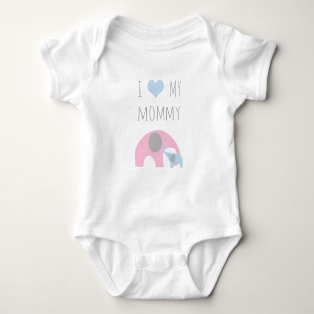 Body Chemise d'éléphants mère et fils - J'aime ma maman (Devant)