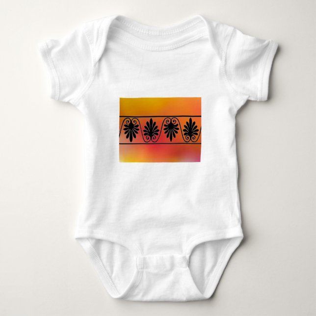 Body Chemise d'enfant à la frontière rouge et orange (Devant)