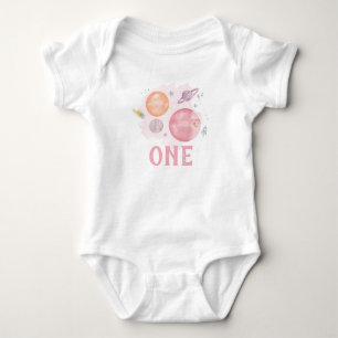 Body Chemise Fille Premier Anniversaire Planètes Galaxi