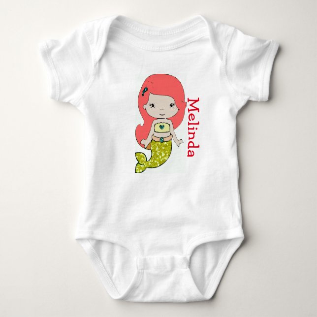 Body Chemise personnalisée Sirène Baby one Piece (Devant)