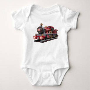 Body Chemise pour enfants Train à vapeur rouge classiqu
