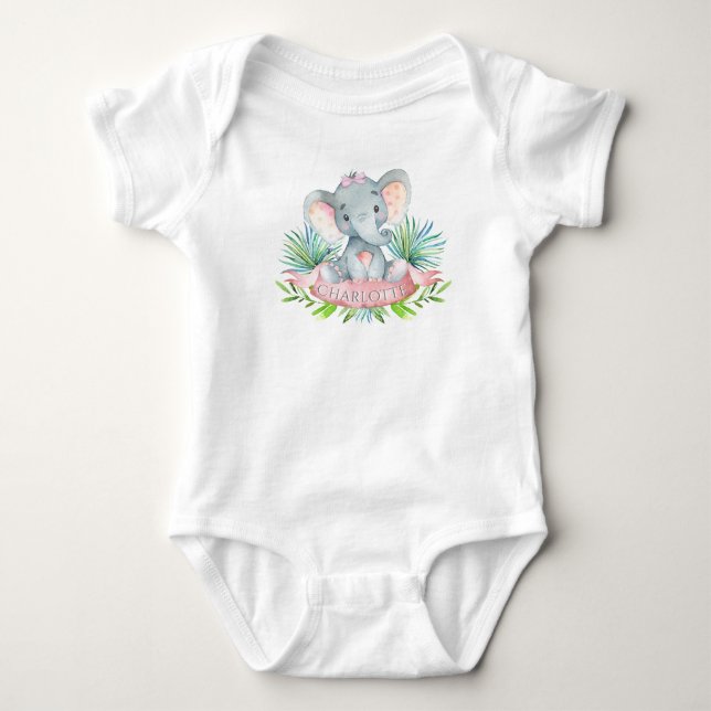 Body Chemises bébé éléphant pour filles (Devant)