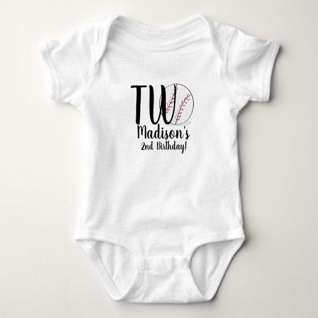 Body Chemises de 2e anniversaire de baseball pour bébé (Devant)