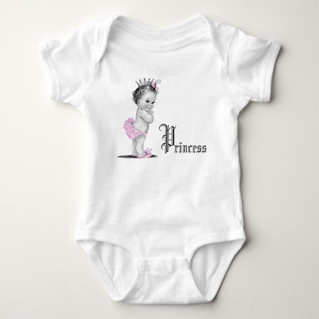 Body Chemises de bébé fille rose adorable princesse (Devant)