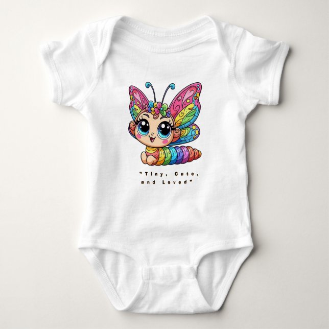 Body 🐛Chenille Arc-en-Ciel Mignonne Papillon Dessin An (Devant)