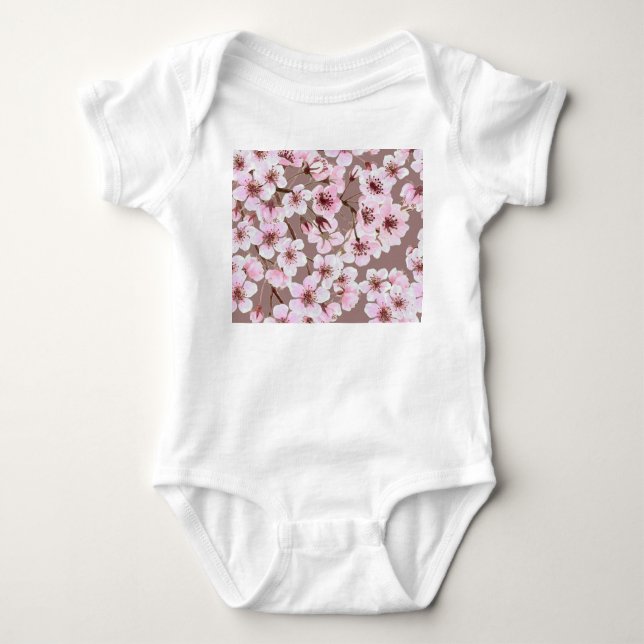 Body Cherry Blossom Branches Motif aquarelle (Devant)