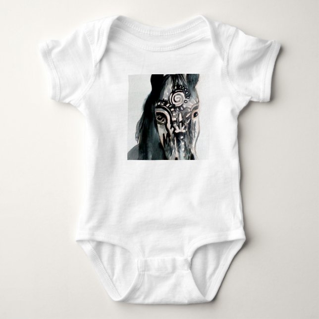 Body Cheval Bébé Jersey Bodysuit, Blanc (Devant)