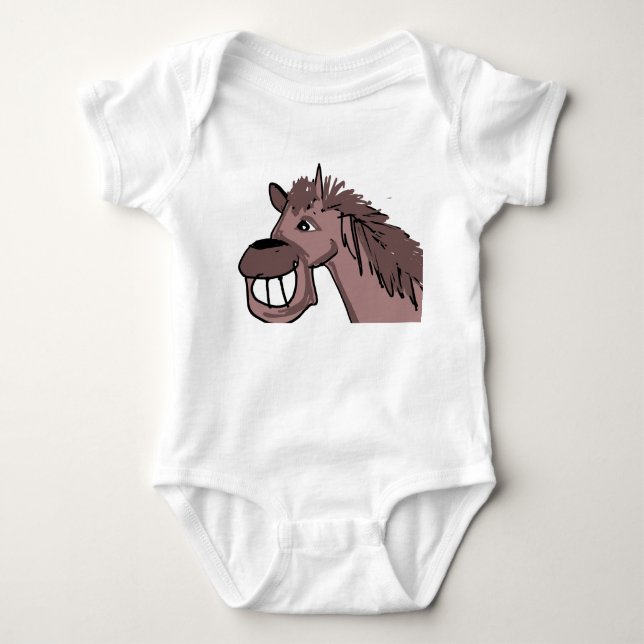 Body Cheval de dessin animé souriant drôle | Grimace ri (Devant)